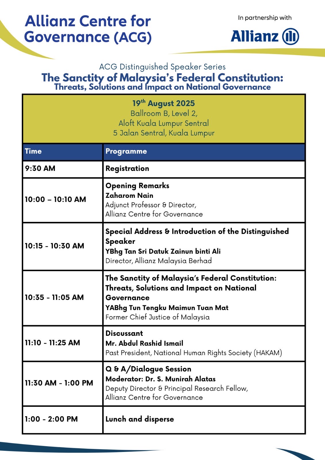 Programme Schedule