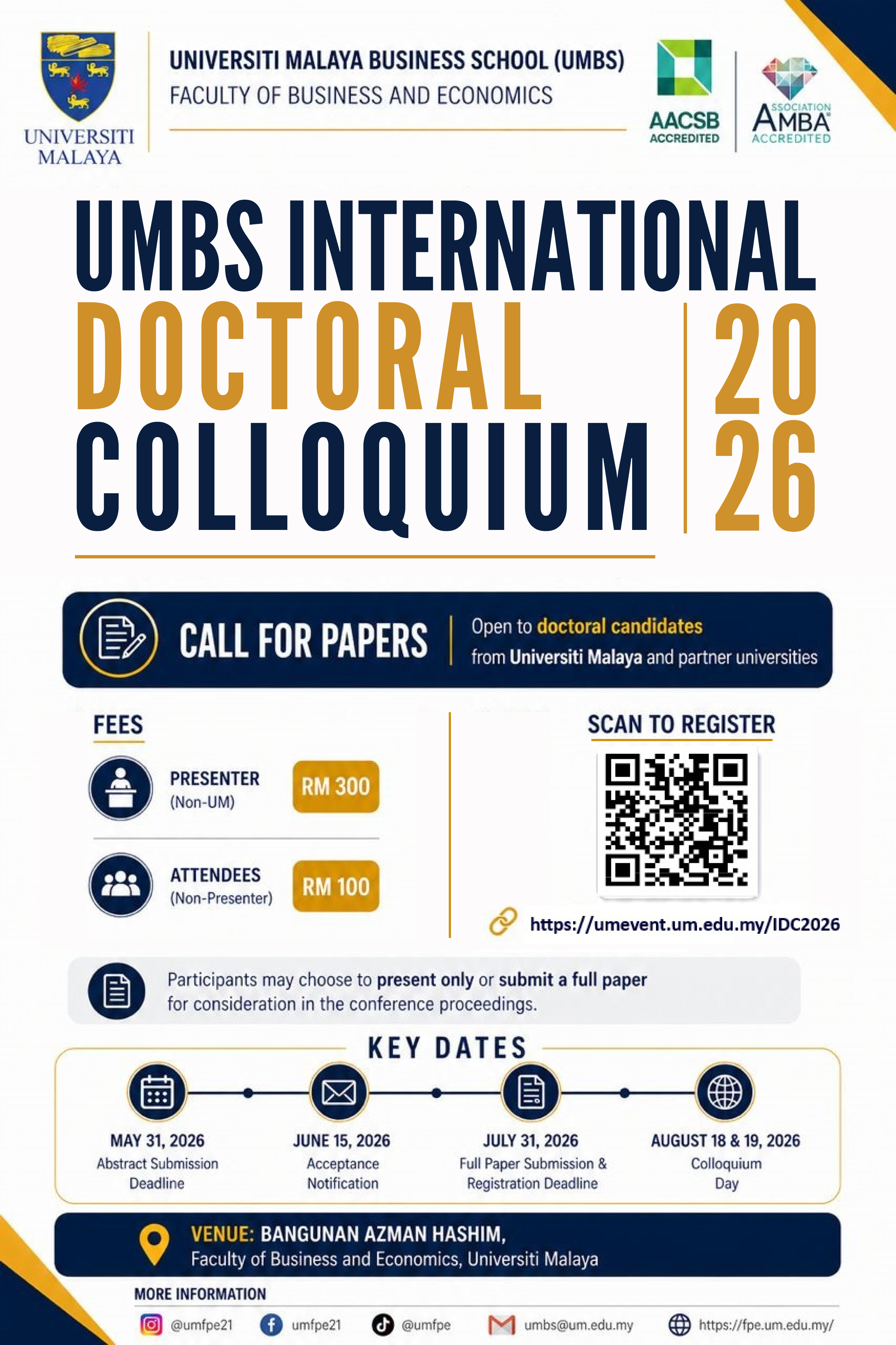 UMBS International Doctoral Colloquium 2026